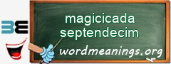 WordMeaning blackboard for magicicada septendecim